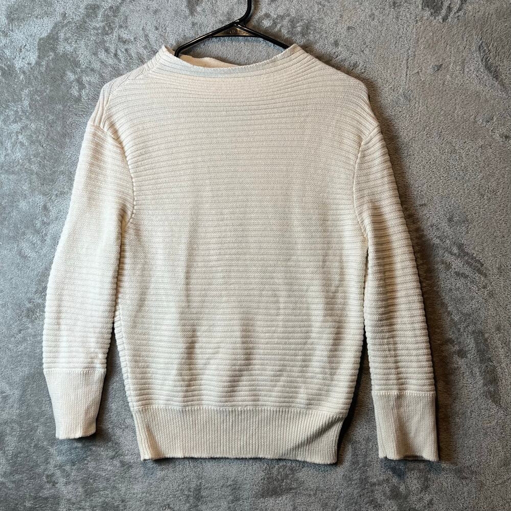 AG Adriano Goldschmied Ribbed Sweater Cotton Cashmere Blend Size Small Cream